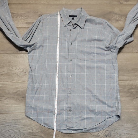 Banana Republic Shirt Mens Large Button Gray Plaid Preppy Classiccore Casual - Picture 4 of 5